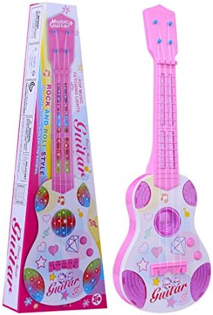 Kedoung Electric Guitar for Kids Girls Boys Age 3-5 with Strap,Toy Guitar for Toddlers with Light and Music Gifts for Kids (Pink)