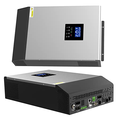 Emoshayoga Onduleur Solaire, Onde sinusoïdale Pure 97% d'efficacité AC 230 V 4 Modes de Charge PV Hors réseau Protection du Circuit de l'onduleur pour système de Production d'énergie Cover