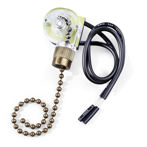 Image of Ceiling Fan Pull Chain Light Switch Zing Ear ZE-109, Bronze | Universal Zipper Cord On /Off Control Replacement Accessories Compatible with Hunter Fan Wall Table Closet Cabinet Lamps