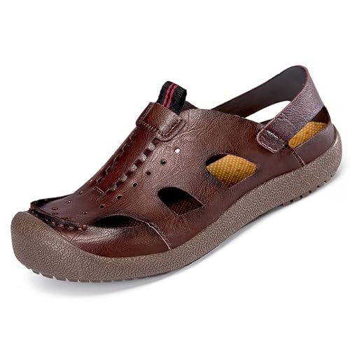 Men's Wide Toe Sport Sandals Summer Comfortable Closed Toe Hiking Adventure Fisherman Beach Shoes Outdoor Casual Walking Sandals Slippers