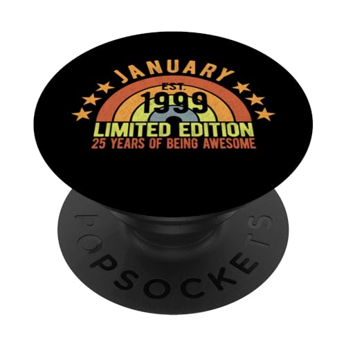 Edición Limitada Vintage 25 Cumpleaños Nacido En Enero 1999 PopSockets PopGrip Intercambiable