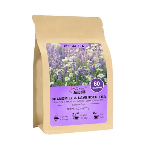 FullChea - Chamomile Lavender Tea Bags, 60 Count, Herbal Blend Tea