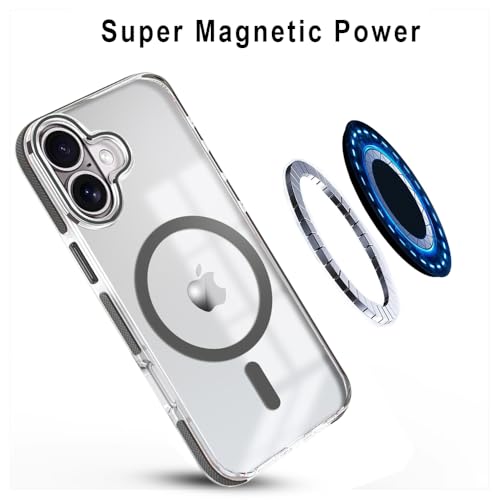 Image of MINTZZ ️ for iPhone 16 Case, Compatible with MagSafe, Military-Grade Protection, Yellowing Resistant, Scratch-Resistant TPU Back, Magnetic Phone Case for iPhone 16 Black