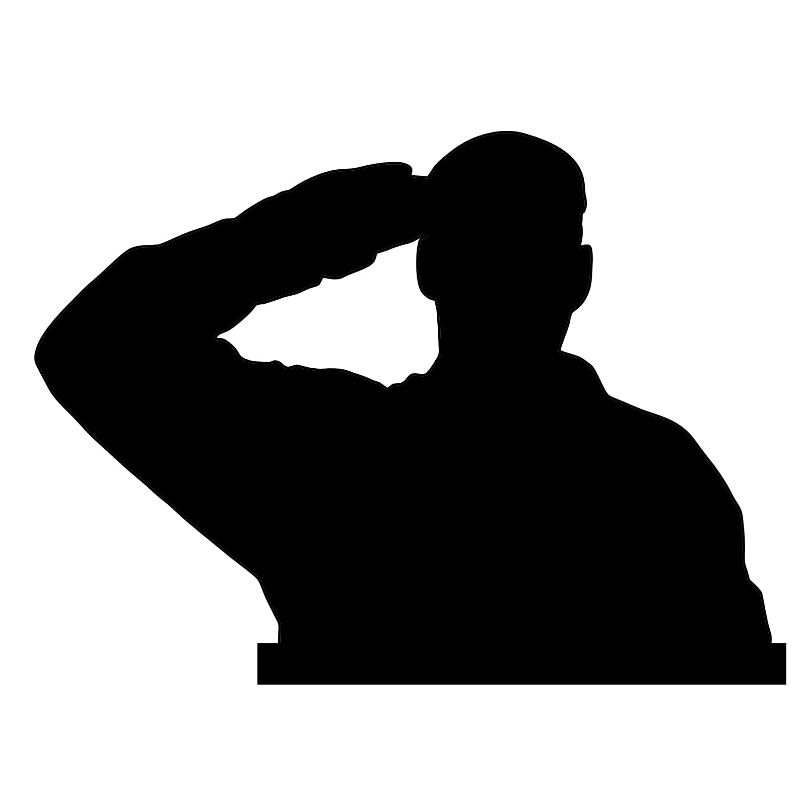 Silhouette British Army Soldier Saluting, Free Standing Approx 12cm tall