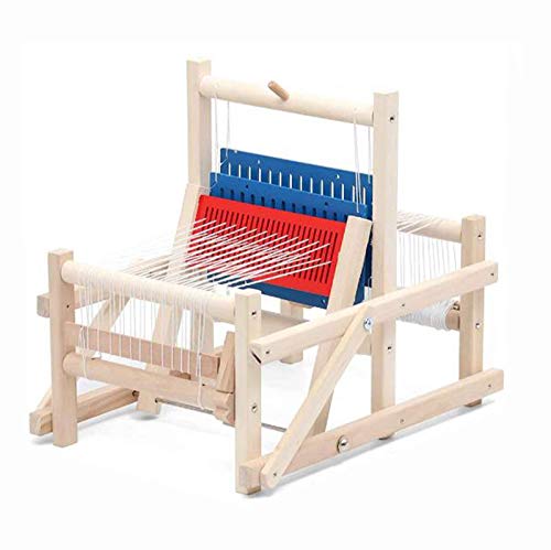 Telar De Madera Tejedora para Niños Telares Kit Telar De Madera con Hilos Mixtos, Varilla De Ajuste, Lanzadera Y Cordón De Nylon Principiantes Y Niños Cover