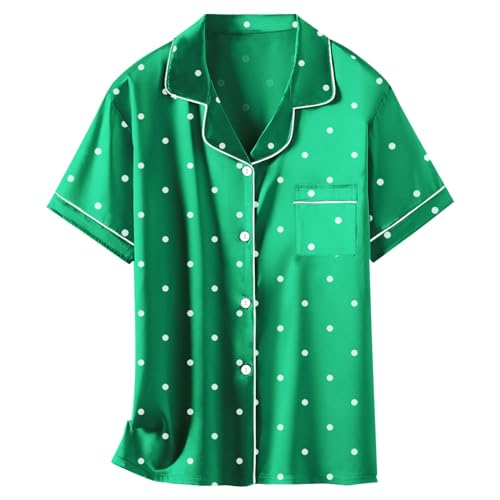 Image of Girls & Womens Satin Pajamas Set, Silk Button-Down Sleepwear 2 Piece Nightwear, 3 Years - Women XXL