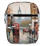 Personalized Small Crossbody Bag Water Resistant Messenger Bags Mini London Printing SlingBag For Men Women