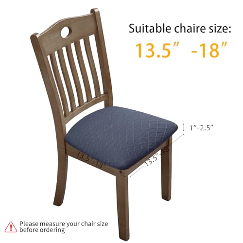 Image of YISUN 6 Pack Seat Covers for Dining Room Stretch Chair Seat Cover, Universal Removable Washable Spandex Chair Cover, Chair Seat Cushion Protector Slipcovers (6, Grey)