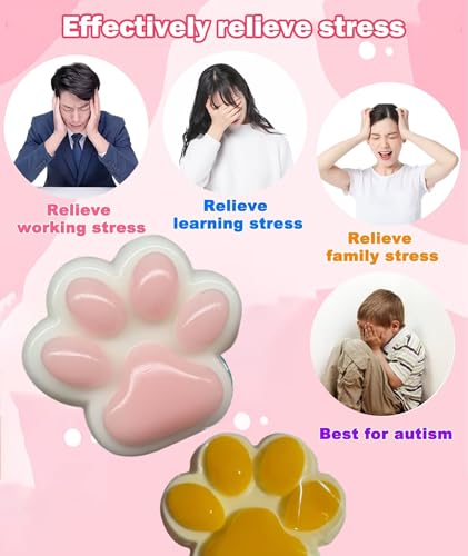 Image of Squishy Toy, Taba Squishy, Squishy Biscuit Squishy Fidget Toys Fufu Taba Stress Ball Squeeze Toys Anxiety Relief for Women /Men Stocking Fillers Birthday Gifts163 (Pink(3Pcs))