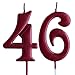 Red 46th Birthday Candle, Number 46 Years Old Candles Cake Topper, Woman Or Man Party Decorations, Supplies