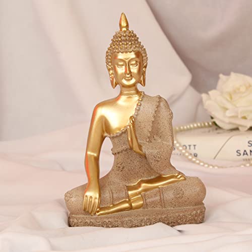Image of TIED RIBBONS Buddha Statue Idol Showpiece (Multi, 16.5 cm x 10.1 cm) for Home Decor Living Room Bedroom Office Desk Table Top Garden Decorative Wall Shelf Gifting Decoration Items