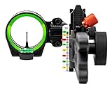 Redline RL-1 Carbon Single Pin Slider Bow Sight - .019 Fiber Pin with 2nd & 3rd Axis Adjustments and Enclosed Fiber Optic Ring, Right Handed Bow Setup