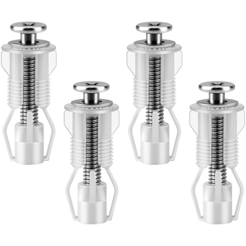 Poeland 4 PCS Toilettensitz Schrauben Set, Expansionsschraube für WC Sitz Befestigung, Toilettensitz Ersatzteile mit expandierenden Nylonmuttern, Toilettenbefestigungen
