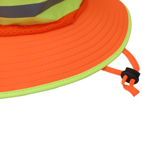 Image of TZ Promise Men High Visibility Reflective Bucket Hat with Neck Flap Wide Brim Boonie Sun Hat Cap