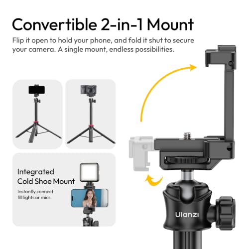 Image of ULANZI MT44 Auto Open Phone Tripod, 59 inch Extendable Selfie Stick for iPhone
