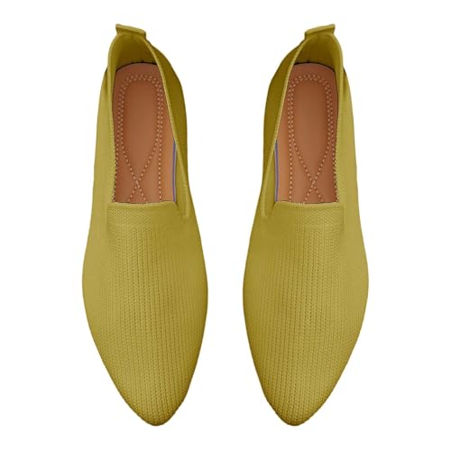 Mocasines de malla para mujer, zapatos de vestir para caminar, cómodos, transpirables, ligeros, antideslizantes, de parte superior baja, elegantes, zapatos planos de espuma viscoelástica suave, Green