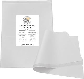 14" X 16", 100 Pack Parchment Paper Pan Liner - Sheets for Baking Cookies, Cooking, Frying, Air Fryer - Made in USA