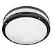 Morris 72160 LED Bulkhead Light, 17W, 120V, 11-inch Dia., Black, Full Lens, 1760 lm, Equal to 100W Metal Halide
