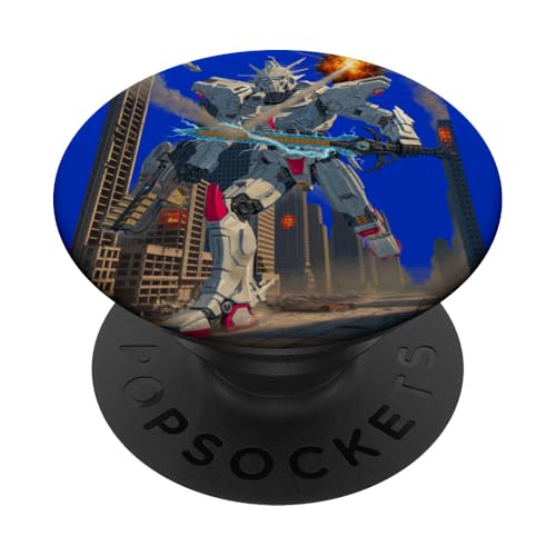 Robot Gigante Mecha Máquina de Batalla Superhéroe Campeón clásico PopSockets PopGrip Adhesivo