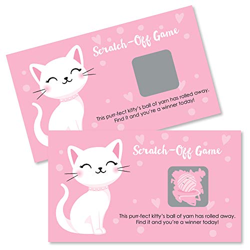 Purr-FECT Kitty Cat - Baby Shower Game Scratch Off Cards - 22 Ct