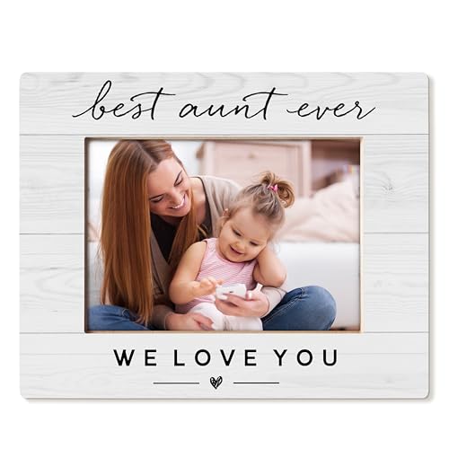 HUKINE Aunt Gifts Picture Frame 5x7 Best Aunt Auntie Ever Gifts for Birthday Christmas from Niece Nephew Auntie Titi Gift Picture Photo Frames for Tabletop Desk Decor