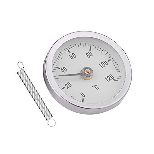 Fdit 63mm Dustproof IP55 0-120° Bimetal Temperature Spring Thermometer Pipe Clamp-On Thermometer