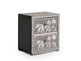 H&H Giaya Commode en Bois et Aluminium, 2 Places, 7,5 x 10 cm, Gris