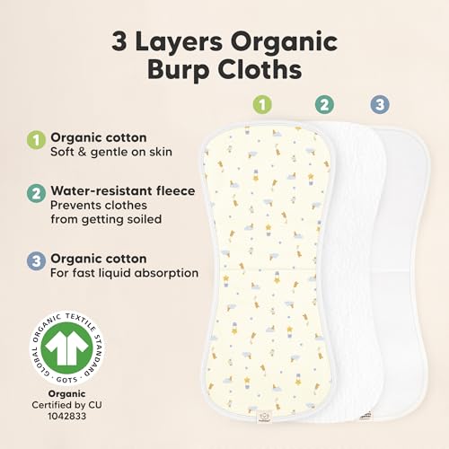 KeaBabies 5-Pack Burp Cloths for Baby Boys and Girls and 3-Pack Baby Swaddle Sleep Sacks - Ultra Absorbent Burping Clothes, Burp Rag - Soft & Breathable Newborn Swaddle Sack4