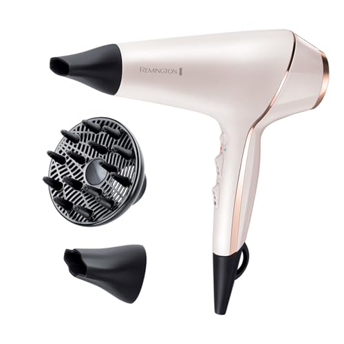 Image of Remington PROluxe Hair Dryer (OPTIheat Technology for Long-Lasting Results, Ionic Conditioning for Frizz Free Hair, Diffuser, 2 Concentrators, Powerful, Professional Results, 2400W) AC9140