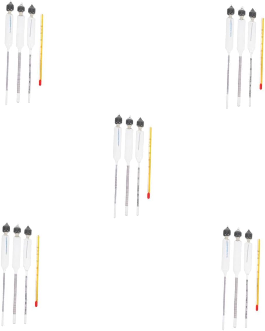 15pcs Percentage Tester Hydrometer for Wine Beer and Spirits Measurement Portable and Reusable Wine and Thermometer for Home and
