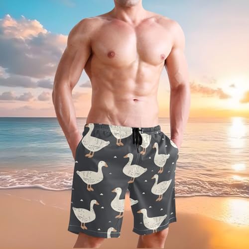 Men's Duck Goose Pattern Swim Trunks Novelty Beach Shorts Quick Dry Swimming Board Trunks2