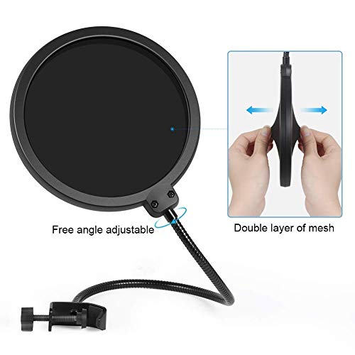 Image of ZHIZUKA BM800 Condenser Microphone Adjustable Boom Arm+Shock Mount+ Pop Filter. Recording, Podcast, Streaming, Voice Overs, Singing, YouTube. Mobile,PC,MAC,PS4(Need Phantom Power /Sound Card) (Silver)