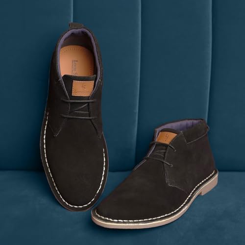 Image of LOUIS STITCH Chukka Boots for Men| Suede Leather Boots for Men| High Ankle Casual Boot | Casual Office & Trekking Shoes | Hiking Boots for Men | Stitch Down Desert Boots | LSSDSUCKCU
