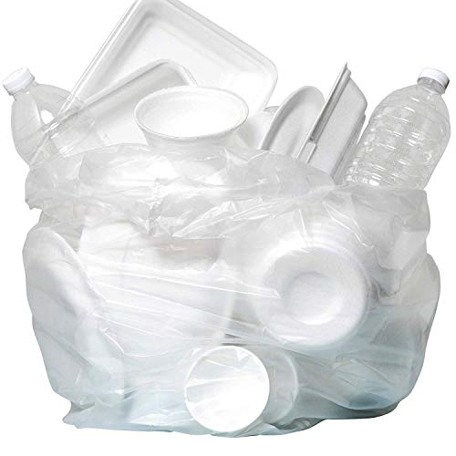 Image of Aluf Plastics 7-10 Gal Clear Trash Bags, 8 Micron (EQ.), 24 inch x 24 inch (1000 Pk)