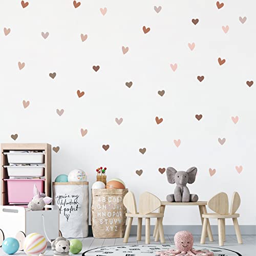 Herzen Set 72 Stück Wandtattoo für Babyzimmer, Wandaufkleber Kinderzimmer, Selbstklebende Herzen Wandsticker Wandtattoo für Kinderzimmer Babyzimmer Junge Mädchen