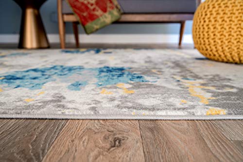 Rugshop Sky Collection Transitional Abstract Runner Rug 2' X 7' Cream #TOP2