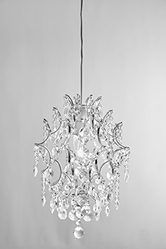 Loxton Lighting - Colgante de cristal, color blanco, vidrio, cromado, 40 x 29 cm