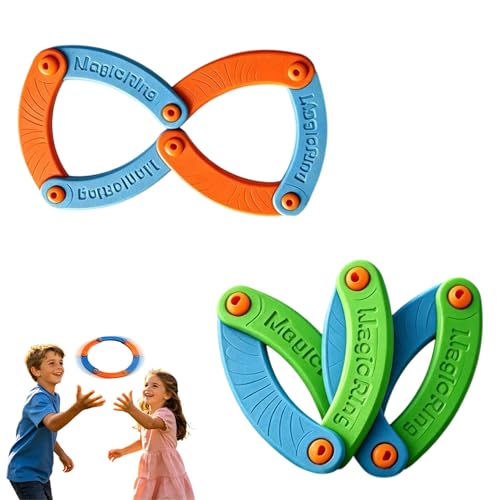 Generisch 2 unidades de boomerang volador, colorido boomerang para niños, juego de lanzamiento para niños, plegable, para principiantes y jóvenes lanzadores (C)