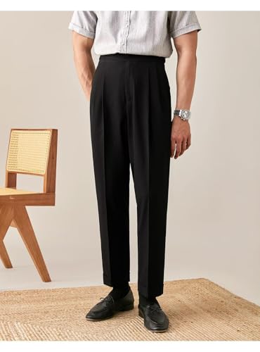 Men's Linen Beach Pants Lightweight Summer Dress Suit Pants4