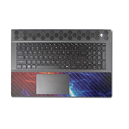 Image of MightySkins Carbon Fiber Skin Compatible with Alienware M18 R1 (2023) Full Wrap Kit - Color Lightning | Protective, Durable Textured Carbon Fiber Finish | Easy to Apply | Made in The USA
