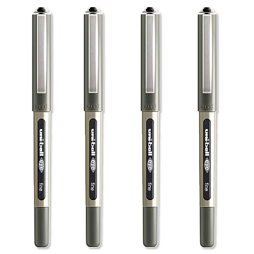 uni-ball EYE - UB-157E Rollerball Pens - 0.7mm Nib - Black - Pack of 4