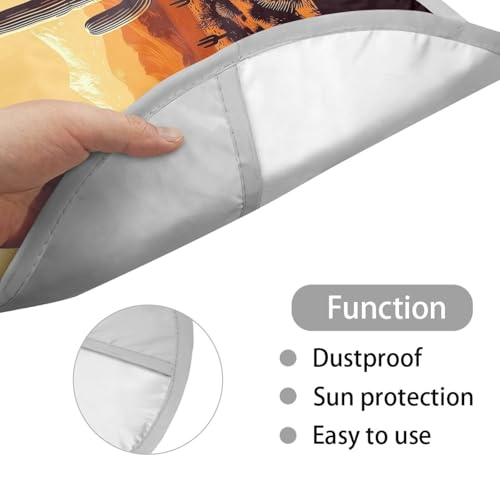 Image of Cactus Sunset Steering Wheel Cover Sunshade Sun Shade for UV Protection Easy Installation Auto Interior Protector Reflect UV Sun and Heat and Protect Your Car