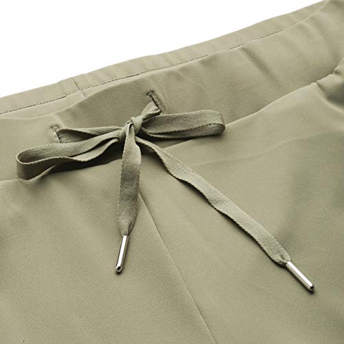 Image of Enamor Mid Rise 7 /8th Length Drawstring Closure Travel Pants for Women - Relaxed Fit, Quick Dry, Antimicrobial - E068