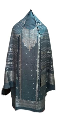 Image of Womens designer woolen suit for women with salwar and kashmiri shawl winter wear kani unstitched fabric set, stylish kurta pant set woollen dress material for women by pure pashmina wooltex