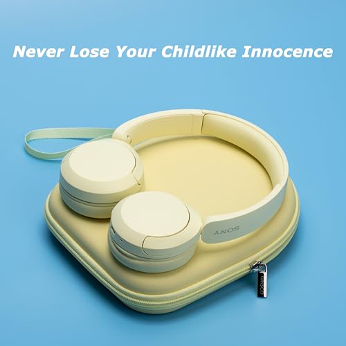 Image of Ginsco Case Compatible with Sony WH-CH520 Wireless Headphones Bluetooth On-Ear Headset with Microphone, with JBL Tune 510BT /520BT /500BT /Junior 320 Ultra-Slim Case for On Ear Headphones (Butter Yellow)