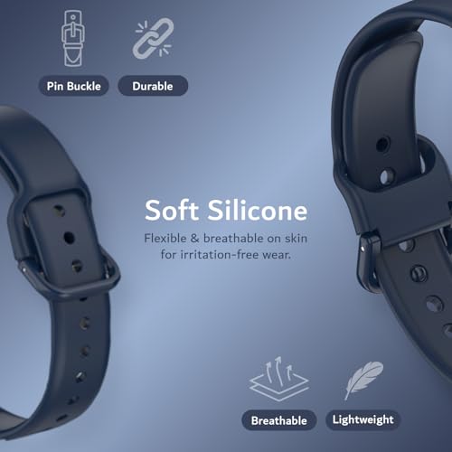 TUDIA Snap-On PC-Hülle mit verstellbarem Silikon-Armband [Extra Lang] für PLAUD NotePin KI-Rekorder [für breitere Handgelenke] Leichte & komfortable Wearable-Halterung - Mitternachtsblau