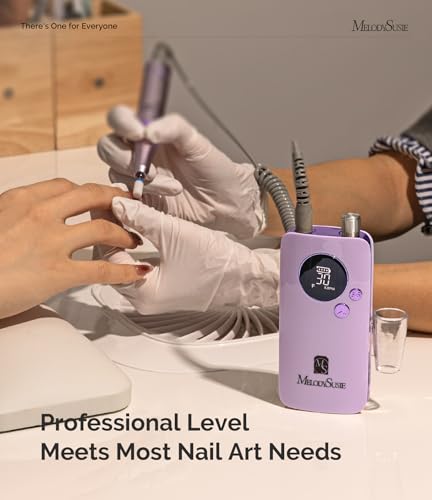Image of MelodySusie Entry-Level Clip-On Rechargeable Nail Drill, SC320F 30000RPM E-File with Pastel & Colorful Design for Manicure Shaping & Gel Removal, Ideal for Training, Nail Art Practice & Home Use