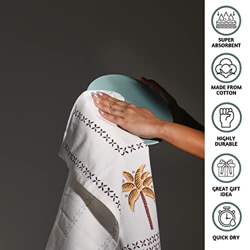 Folkulture Cotton Dish Towels And Kitchen Towels With Hanging Loop, Bohemian Dish Cloth For Household And Decorative Tea Towels For Farmhouse Decor, 20 X 26 Inches, Set Of 3, Exotic Bird #TOP2