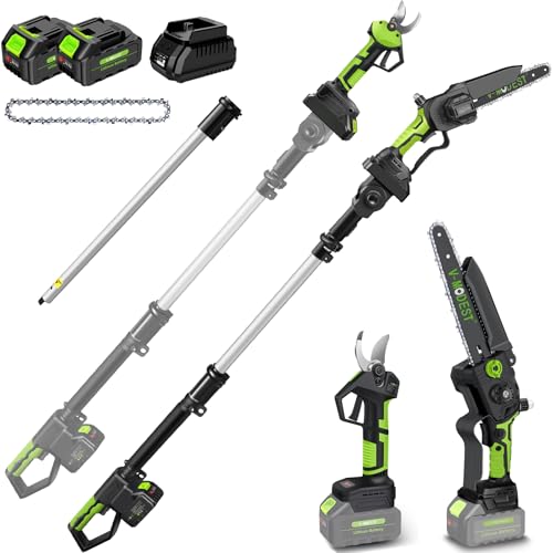 V-MODEST 4-in-1 Pole Saw & Electric Pruning Shears, 8 Inch Pole Saws for Tree Trimming, Cordless...