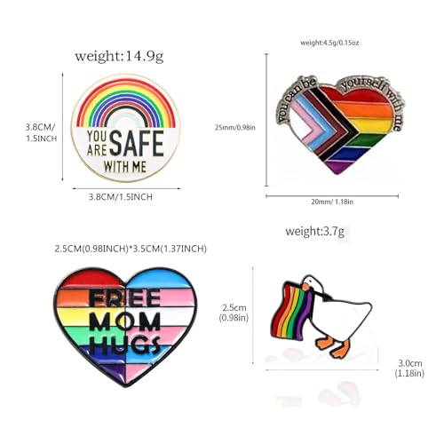 Image of Proudly Wearing, Love and Equality Brooch: 6 Unique LGBT Rainbow Flag Brooch Set, Fashion Accessories for Gay Parades and Parties, Vibrant Gifts on Clothes and Backpacks, Colorful Equality Fashion Manifesto